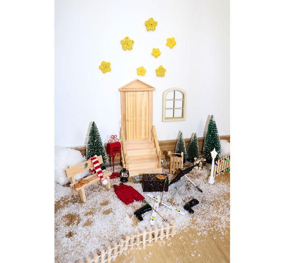 VBS Miniatur Tannenbaum, 16er-Set, beschneit