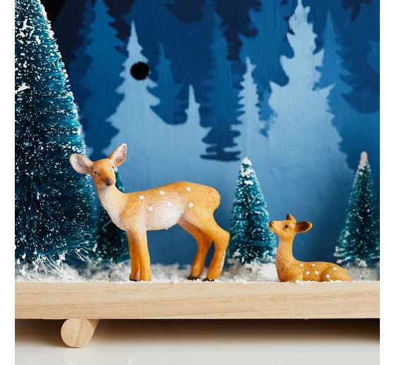 VBS Miniatur Tannenbaum, 16er-Set, beschneit