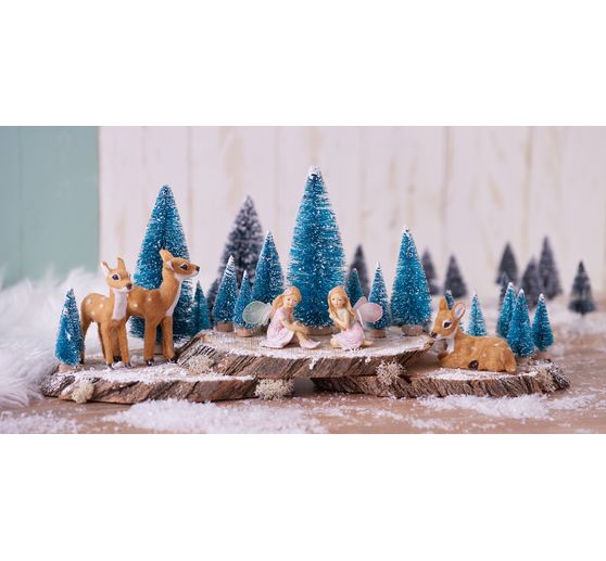 VBS Miniature fir tree, set of 16, snowed