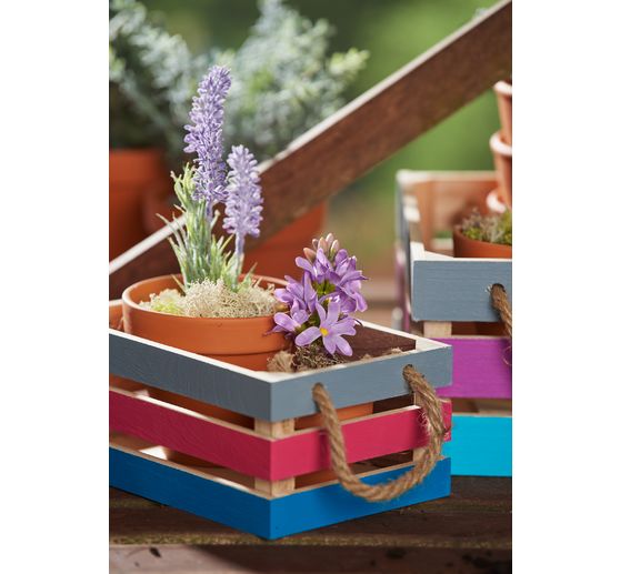 VBS Wooden boxes with slats, set of 2