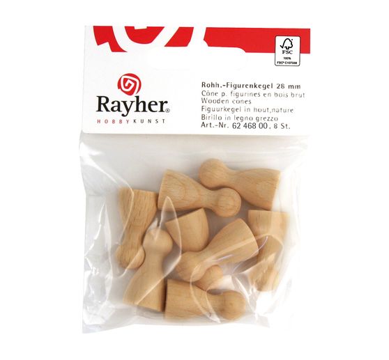 Holz-Spielfigur, 28 mm, 10 Stück