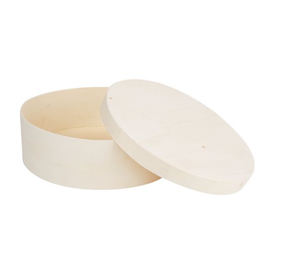 VBS Wooden chip box "Round", Ø 15 cm