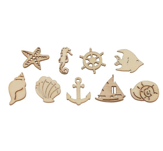 Wood scatter decoration "Maritime", 45 pieces