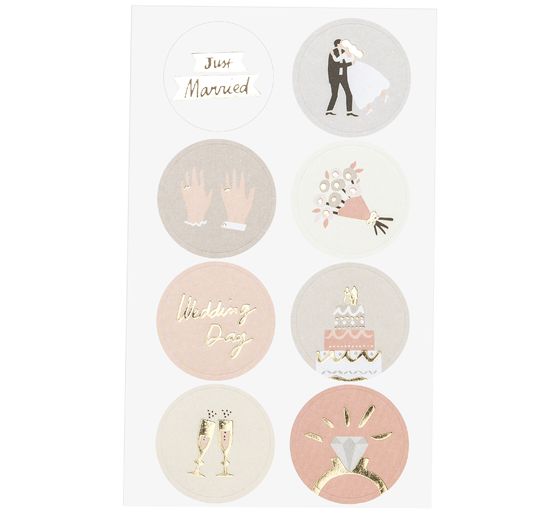 Sticker "Hochzeit", mit Goldfolie
