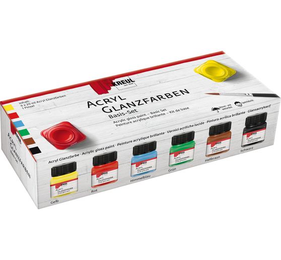 KREUL Acryl Glanzfarben Basis-Set, 6 x 20 ml