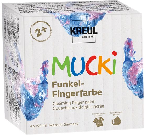 MUCKI Sparkle finger paint, set of 4