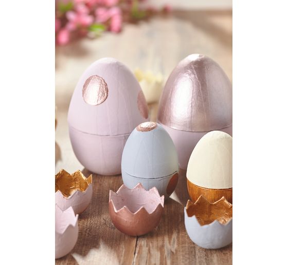 Paper mache eggs, divisible, 3 pieces