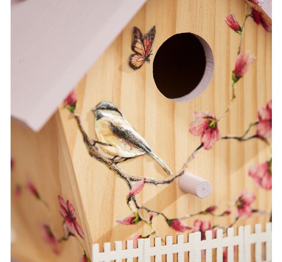 Serviette "Vogel auf Blütenzweig"