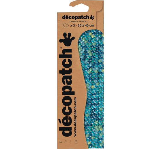 D&eacute;copatch-Papier "Fischschuppen", 3 St&uuml;ck