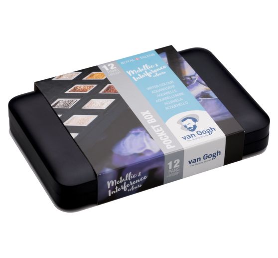 Van Gogh Watercolour pocket box 12 bowls, Metallic-Colours