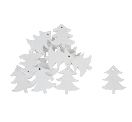 VBS Holz Streuteile "White Xmas Tree", 12 Stück