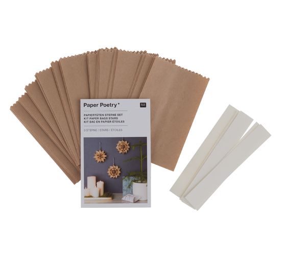 Papiertüten Sterne-Set, klein, Braun