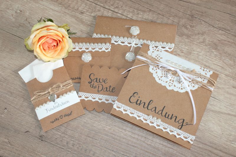 Hochzeits-DIY Teil I: Hochzeitseinladungen, Karten & Taschentuchhüllen selber machen