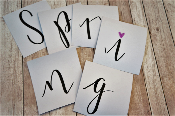 Handlettering Kraftpapier Le Sac Blumenvasen für den Frühling selber machen 