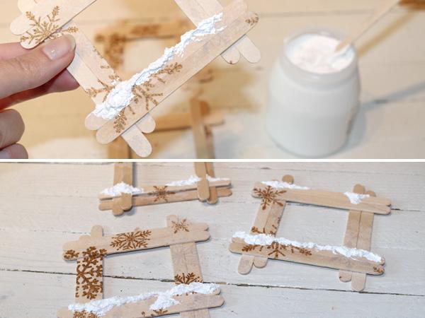 Geschenkidee: Bilderrahmen mit Dekoschnee zum Selberbsteln. Tolle Geschenkidee für Weihnachten